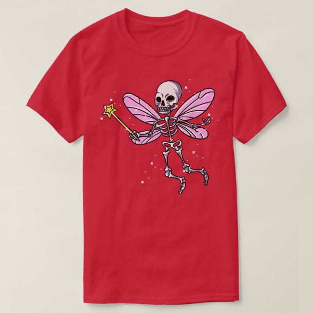 Fairycore Gothic Skeleton Fairy T Shirt (Design framsida)