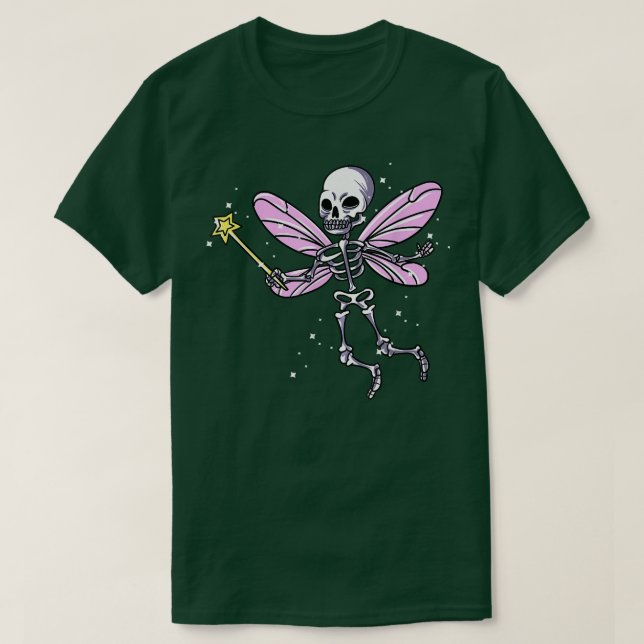 Fairycore Gothic Skeleton Fairy T Shirt (Design framsida)