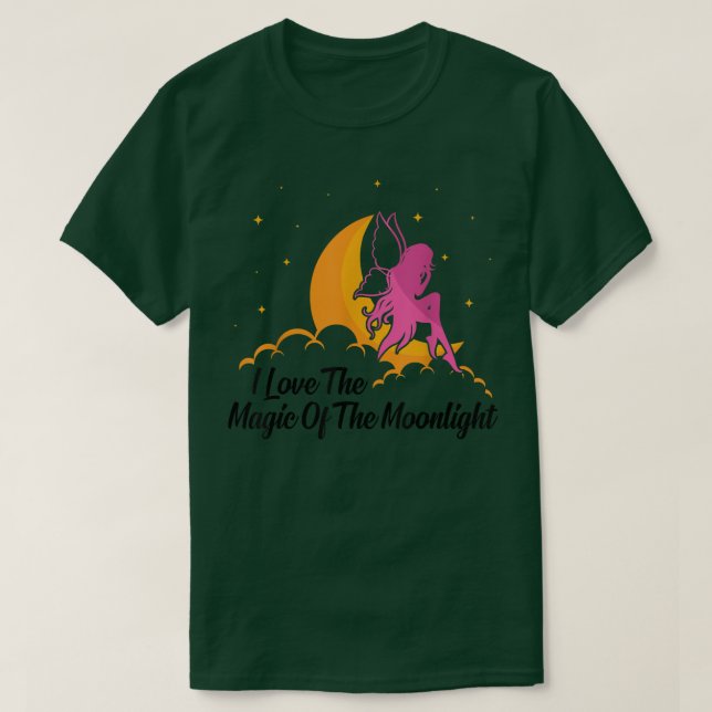 Fairycore i Kärlek, magiska Moonlight Fair T Shirt (Design framsida)