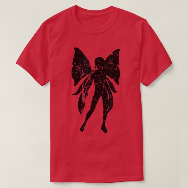 Fairycore Magic Creatures Fairy Icon Distress T Shirt (Design framsida)