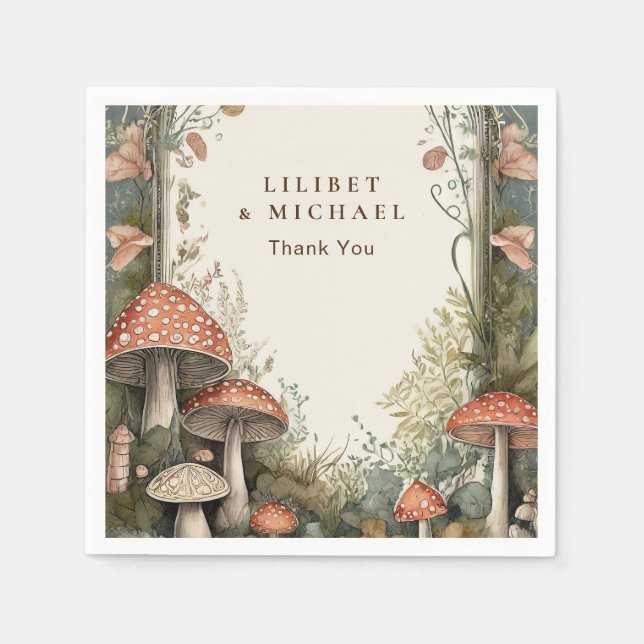 FAIRYCORE MushRumGoblincore Anpassningsbar Party Pappersservett (Framsidan)