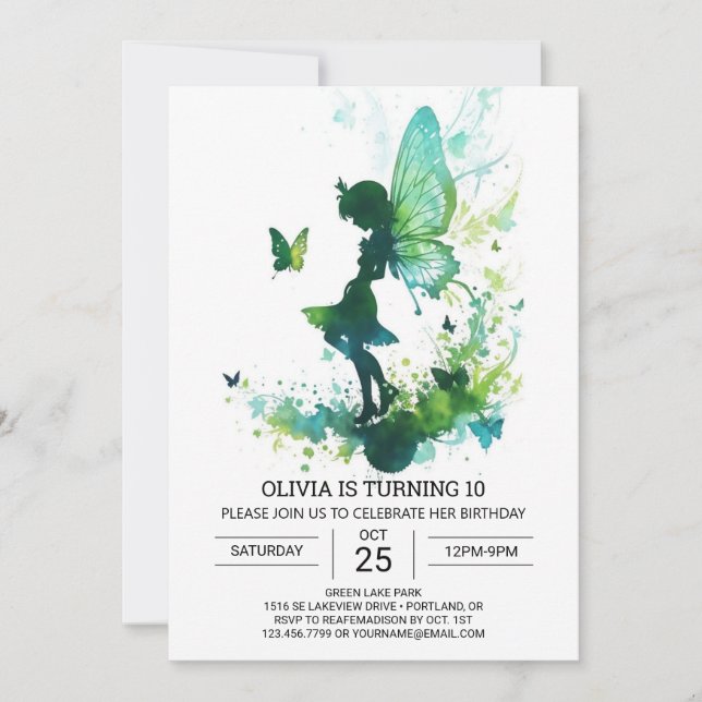 Fairycore Princess Editable Birthday-firandet Inbjudningar (Framsida)