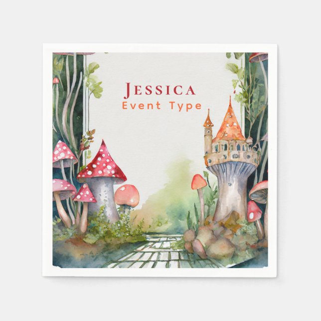FAIRYCORE Princess Fairytale Castle Kingdom Anpass Pappersservett (Framsidan)