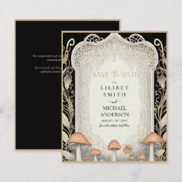 Fairycore Save Date Black Guld Woodland