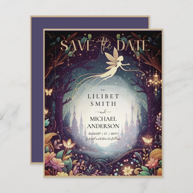 Fairycore Save Date Fairytale Glow Up Fairy (Fram/baksida)