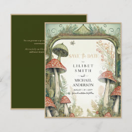 Fairycore Save Date Grönt Guld Woodland