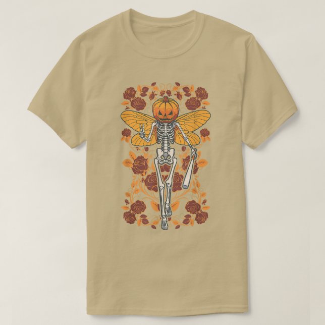 Fairycore Skeleton Butterfly Fairy Gothic Hallowee T Shirt (Design framsida)