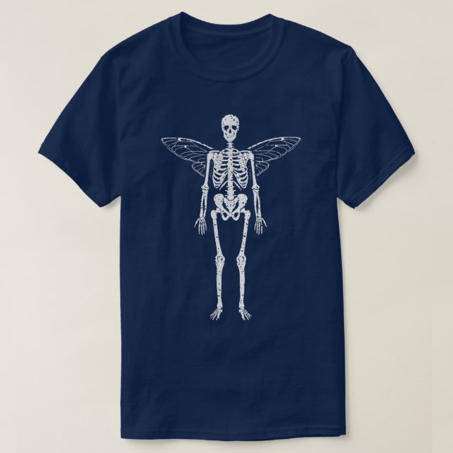 Fairycore Skeleton Fairy Grunge Aesthetic Goth Wit T Shirt (Design framsida)
