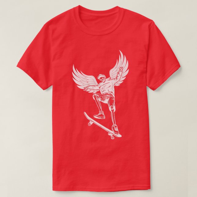 Fairycore Skeleton Skateboarding Grunge Fairy Aest T Shirt (Design framsida)