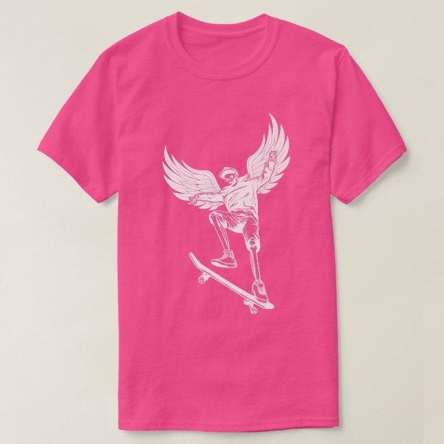 Fairycore Skeleton Skateboarding Grunge Fairy Aest T Shirt (Design framsida)