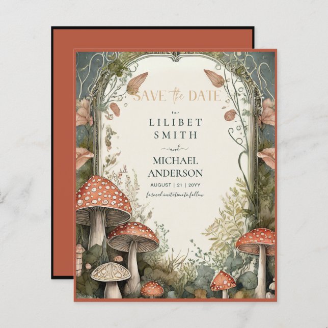 Fairycore Spara datum Goblincore Svamp (Fram/baksida)