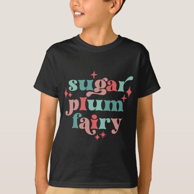 Fairycore Sugar Plum Fairy Tygraphy Art T Shirt  (Framsida)