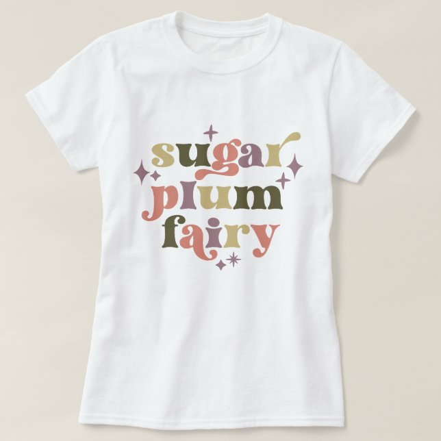Fairycore Text Art Socker Plum Fairy T Shirt (Design framsida)