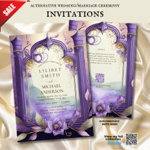 FAIRYCORE WEDING INVITATION FAIRYTALE LILA GULD