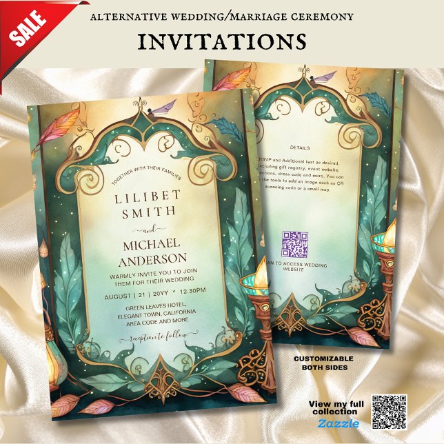 FAIRYCORE WEDINVITATIONS FAIRYTALE STORYBOOK INBJUDNINGAR (Skapare uppladdad)