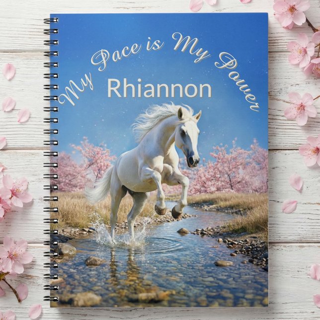 Fairycore White Horse Slow Living Wellness Journal Anteckningsbok (White Horse New Year resolutions, spring dreams, and daily thoughts Notebook. Empowerment Journal)