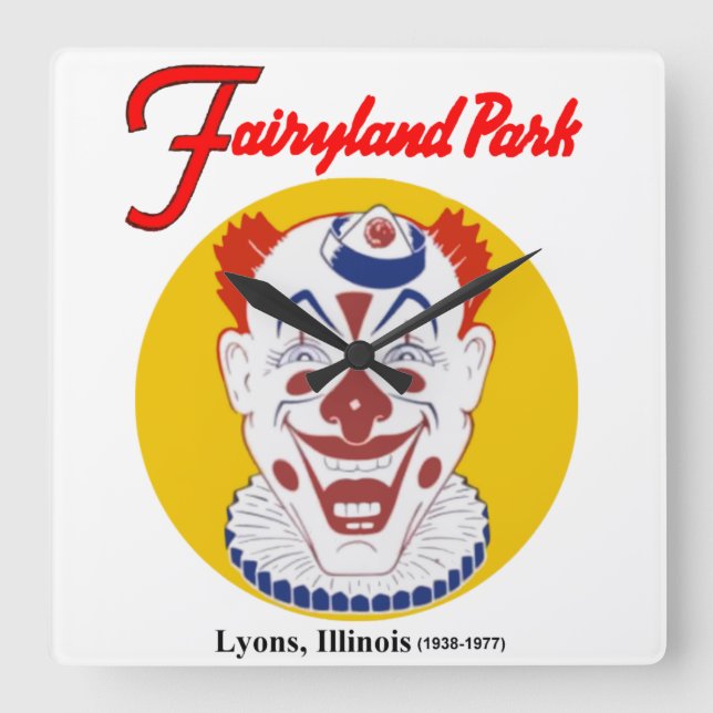 Fairyland Amusement Park, Lyon, IL (1938-1977) Fyrkantig Klocka (Framsida)