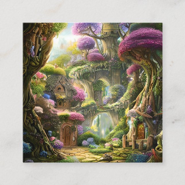 Fairyland Forest Graphic Fyrkantigt Visitkort (Framsida)