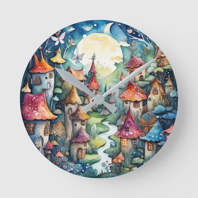 Fairyland magi castle rund klocka (Framsida)