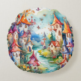Fairyland magi castle rund kudde
