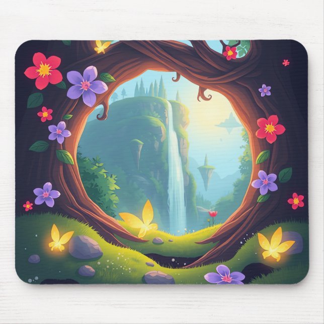 Fairyland Waterfall Mouse Pad Musmatta (Framsidan)