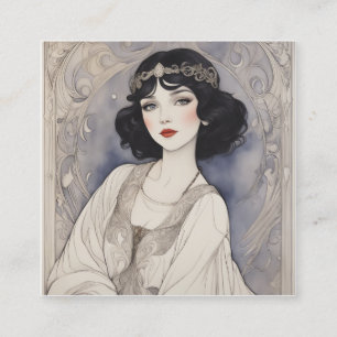 Fairytale art nouveau fyrkantigt visitkort