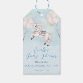 Fairytale baby Pony Blue-ballonger stjärnor Shower Presentetikett