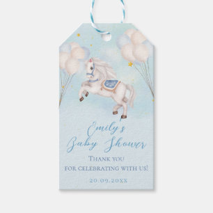Fairytale baby Pony Blue-ballonger stjärnor Shower Presentetikett