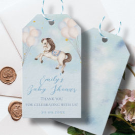 Fairytale baby Pony Blue-ballonger stjärnor Shower Presentetikett