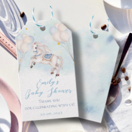 Fairytale baby Pony Blue-ballonger stjärnor Shower Presentetikett
