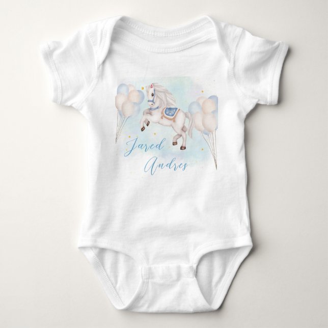 Fairytale baby Pony Blue-ballongstjärna Birthday B T Shirt (Framsida)