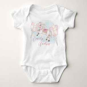 Fairytale baby Pony rosa balloons Birthday Girl T Shirt