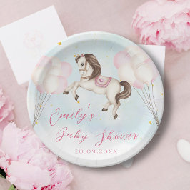 Fairytale baby Pony rosa balloons stars Shower