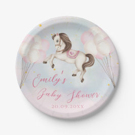 Fairytale baby Pony rosa balloons stars Shower