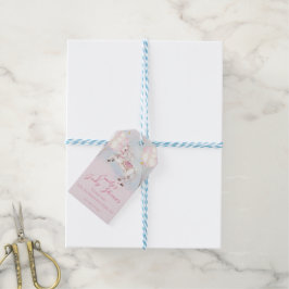 Fairytale baby Pony rosa balloons stars Shower Presentetikett