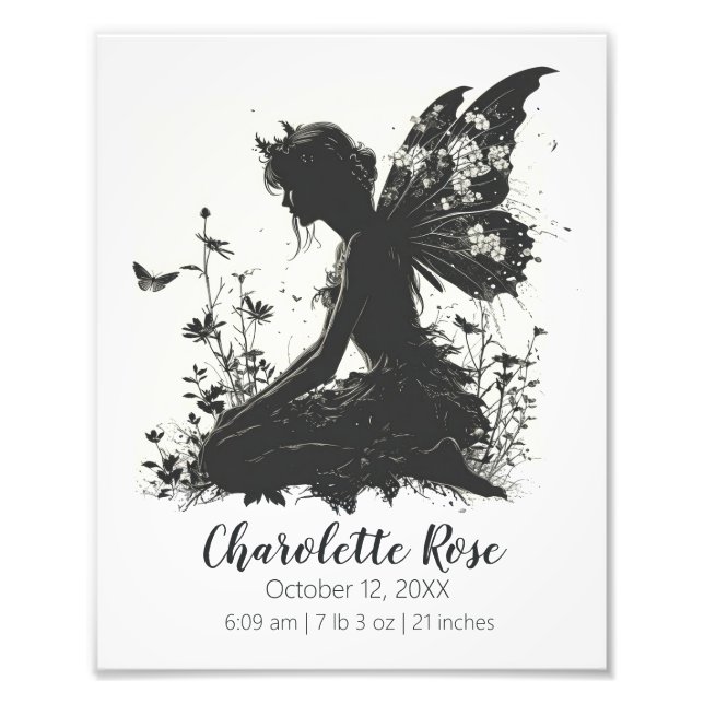 Fairytale Baby Shower-gåva | Poster födelseattenta (Framsidan)