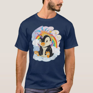 Fairytale Bird Penguincorn Rainbow Animal Penguin  T Shirt