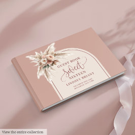 Fairytale Boho Dusty Pink Pampas Floral Arch 16th Gästböcker