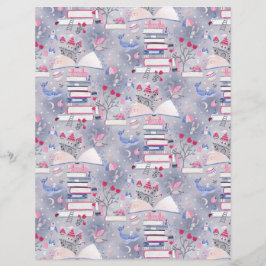 Fairytale Bok Castle Grått Scrapbook Papper