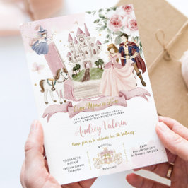 Fairytale Bok Gång vid en tidprinsessans födelseda Inbjudningar