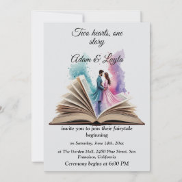 Fairytale Book One Story Water wedding Invitation Inbjudningar