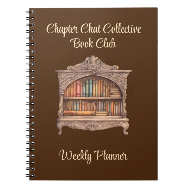 Fairytale Bookshelf Bok Klubb Planner Anteckningsbok (Framsidan)
