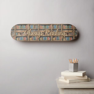 Fairytale Bookshelf Mönster Mini Skateboard Bräda 18,5 Cm