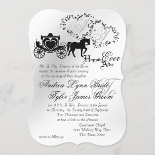 Fairytale Bröllop Carriage Silver Inbjudningar