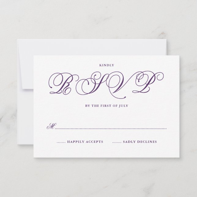 Fairytale Bröllop OSA Cards in Royal Lila (Framsida)