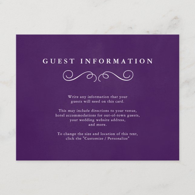 Fairytale Bröllop sätter in kort i Royalets Lila (Framsida)