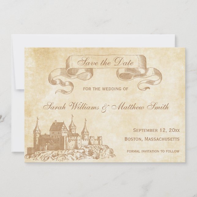 Fairytale Bröllop spara datum Spara Datumet (Framsida)