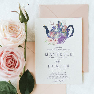 Fairytale Bröllop Tea Party i Wonderland Inbjudningar