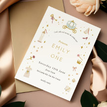 Fairytale Carriage Princess Party Girls bjudan