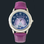 Fairytale Castle and Unicorn Personlig Armbandsur<br><div class="desc">Fairytaleslandskap med slott och enmajsflickans personlig.</div>
